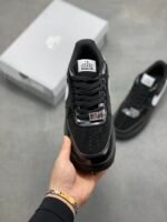 Nike AF1 Shiny Black White Minimal All-Match Street Sneakers - Image 2