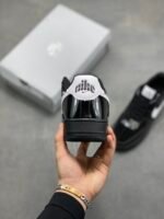 Nike AF1 Shiny Black White Minimal All-Match Street Sneakers - Image 8