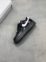 Nike AF1 Shiny Black White Minimal All-Match Street Sneakers - Image 5