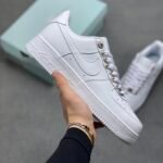 Nike AF1 White Lychee Leather Luxury Daily Street Sneakers