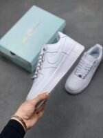 Nike AF1 White Lychee Leather Luxury Daily Street Sneakers - Image 9