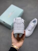 Nike AF1 White Lychee Leather Luxury Daily Street Sneakers - Image 8