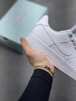 Nike AF1 White Lychee Leather Luxury Daily Street Sneakers - Image 6