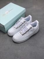 Nike AF1 White Lychee Leather Luxury Daily Street Sneakers - Image 4