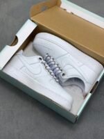 Nike AF1 White Lychee Leather Luxury Daily Street Sneakers - Image 3