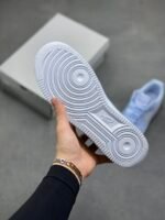 Nike Air Force 1 Baby Blue White Satin Lace Low Top Casual Sneakers - Image 6