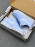 Nike Air Force 1 Baby Blue White Satin Lace Low Top Casual Sneakers - Image 2
