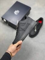 Nike Air Force 1 All Black Heart Pattern Love Pendant Low Top Sneakers - Image 8