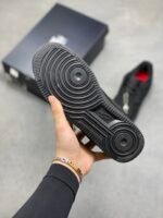 Nike Air Force 1 All Black Heart Pattern Love Pendant Low Top Sneakers - Image 6