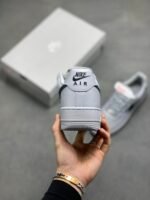 Nike Air Force 1 Smoke Gray Black Swoosh Low Top Casual Sneakers - Image 8