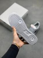 Nike Air Force 1 Smoke Gray Black Swoosh Low Top Casual Sneakers - Image 7