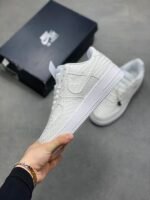 Nike Air Force 1 All White Heart Pattern Love Pendant Low Top Sneakers - Image 8