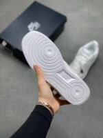 Nike Air Force 1 All White Heart Pattern Love Pendant Low Top Sneakers - Image 6