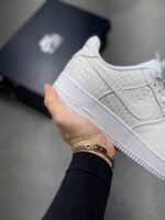 Nike Air Force 1 All White Heart Pattern Love Pendant Low Top Sneakers - Image 5