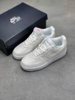 Nike Air Force 1 All White Heart Pattern Love Pendant Low Top Sneakers - Image 3