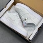 Nike Air Force 1 All White Heart Pattern Love Pendant Low Top Sneakers