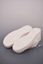 Nike Air Force 1 Cream White Red Double Swoosh Low Top Casual Sneakers - Image 8