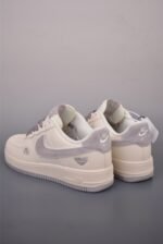 Nike Air Force 1 Cream Gray Snake Texture Low Top Casual Sneakers - Image 2