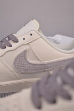 Nike Air Force 1 Cream Gray Snake Texture Low Top Casual Sneakers - Image 4