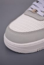 Nike Air Force 1 Gray White Mesh Breathable Low Top Casual Sneakers - Image 6