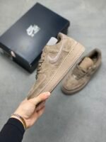 Nike Air Force 1 Coffee Brown Suede Gloss Swoosh Low Top Casual Sneakers - Image 8