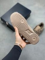 Nike Air Force 1 Coffee Brown Suede Gloss Swoosh Low Top Casual Sneakers - Image 6