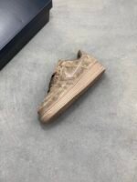 Nike Air Force 1 Coffee Brown Suede Gloss Swoosh Low Top Casual Sneakers - Image 4