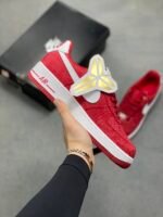 Nike Air Force 1 Kobe Red Snake Skin Low Top Casual Sneakers - Image 2