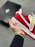 Nike Air Force 1 Kobe Red Snake Skin Low Top Casual Sneakers - Image 5