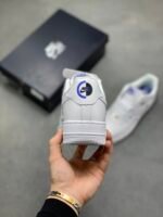 Nike Air Force 1 White Mini Silver Swoosh Low Top Casual Sneakers - Image 7