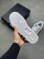 Nike Air Force 1 White Mini Silver Swoosh Low Top Casual Sneakers - Image 6