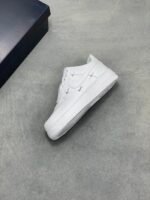 Nike Air Force 1 White Mini Silver Swoosh Low Top Casual Sneakers - Image 4