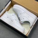 Nike Air Force 1 White Mini Silver Swoosh Low Top Casual Sneakers