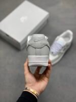 Nike Air Force 1 Gray White Mesh Breathable Low Top Casual Sneakers - Image 7