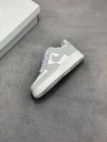 Nike Air Force 1 Gray White Mesh Breathable Low Top Casual Sneakers - Image 4