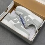 Nike Air Force 1 Gray White Mesh Breathable Low Top Casual Sneakers
