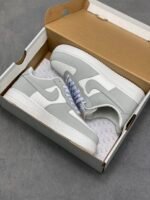Nike Air Force 1 Gray White Mesh Breathable Low Top Casual Sneakers