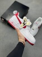 Nike Air Force 1 Kobe White Red Snake Skin Mamba Low Top Casual Sneakers - Image 2