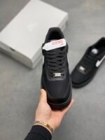Nike Air Force 1 Black White Mesh Spliced Low Top Casual Sneakers - Image 9