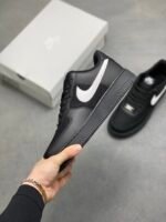 Nike Air Force 1 Black White Mesh Spliced Low Top Casual Sneakers - Image 8