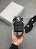 Nike Air Force 1 Black White Mesh Spliced Low Top Casual Sneakers - Image 7