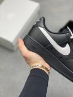 Nike Air Force 1 Black White Mesh Spliced Low Top Casual Sneakers - Image 5
