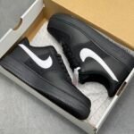 Nike Air Force 1 Black White Mesh Spliced Low Top Casual Sneakers