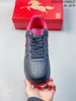 Nike Air Force 1 Black Rose Red Luxury Co-branded Low Top Casual Sneakers - Image 6
