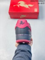 Nike Air Force 1 Black Rose Red Luxury Co-branded Low Top Casual Sneakers - Image 4