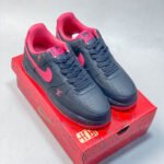 Nike Air Force 1 Black Rose Red Luxury Co-branded Low Top Casual Sneakers