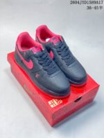 Nike Air Force 1 Black Rose Red Luxury Co-branded Low Top Casual Sneakers