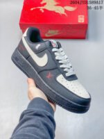 Nike Air Force 1 Black White Shark Tooth Retro Low Top Casual Sneakers - Image 2