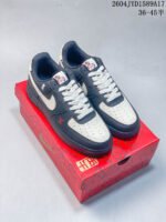 Nike Air Force 1 Black White Shark Tooth Retro Low Top Casual Sneakers