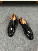 Dior Black Glossy Leather Oxford Formal Business Wedding Men Dress Shoes - Image 2